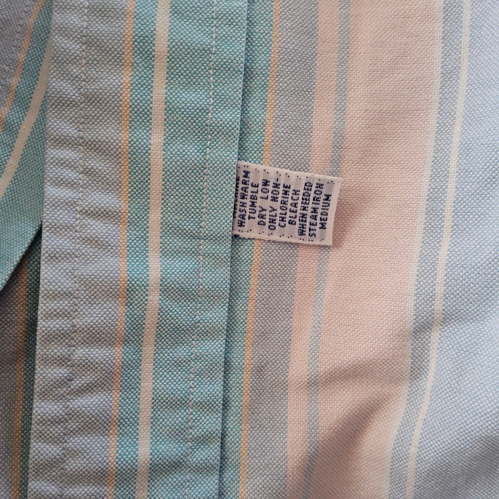 Ralph Lauren Button Down Shirt Mens 16.5-34 Blue Pink Striped Oxford Cotton - Picture 12 of 16